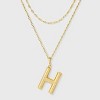 14K Gold Dipped Cubic Zirconia Duo Initial Multi-Strand Necklace - A New Day™ Gold - 2 of 4