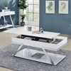 VYNXARIA Console Tables - Contemporary White Coffee Table with Lift Top, 47in High Gloss Finish - 4 of 4