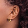 Black Bow Jewelry 2mm x 13mm 14k Yellow Gold Satin Diamond-Cut Endless Hoop Earrings - 3 of 4