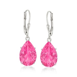 Ross-Simons 11.00 ct. t.w. Pink Topaz Drop Earrings in Sterling Silver - 1 of 3
