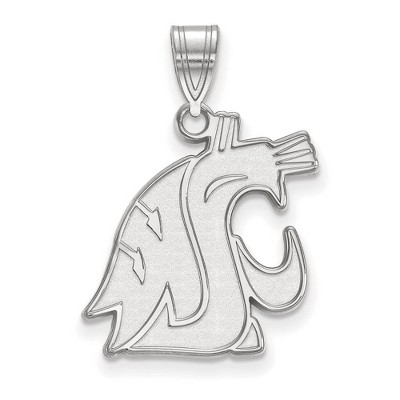 Black Bow Jewelry 14k White Gold Washington State Cougars NCAA Large Pendant