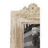 14"x11" Wooden Scroll Handmade Intricate Carved 1 Slot Photo Frame White - Olivia & May - 3 of 4