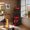 Gulches Black Red 50 inch Gothic Cat Tree Large Cats Condo Hammock Perch Sisal Eye Scratcher Spider Toy Anti Tip MDF Tower - 4 of 4