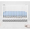 Bacati - Ikat Zebra Blue Grey 4 pc Crib Set with 2 Muslin Swaddle Blankets - 3 of 4