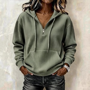 YESFASHION Womens Hoodies Sweatshirt Casual Long Sleeve Quarter