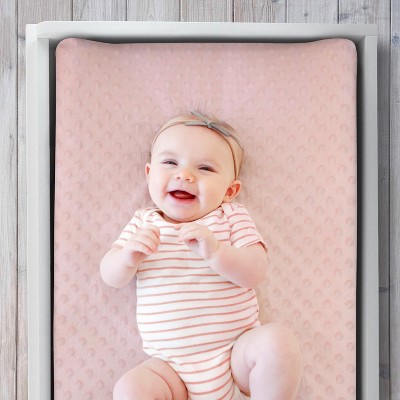 Blush Pink and White Daisy Minky Changing Pad Covers, 3-Pack