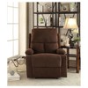 Rosia Linen Recliner Chocolate - Acme Furniture: Microfiber, Cup Holders, Wood Frame - 3 of 4