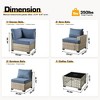 XIZZI All-Weather Rattan Furniture, Sectional Sets w/ Optional Solar Light-Up Coffee Table & Ottoman, Choose 6-9pc Configs in 8 Fade Resistant Colors - 3 of 4