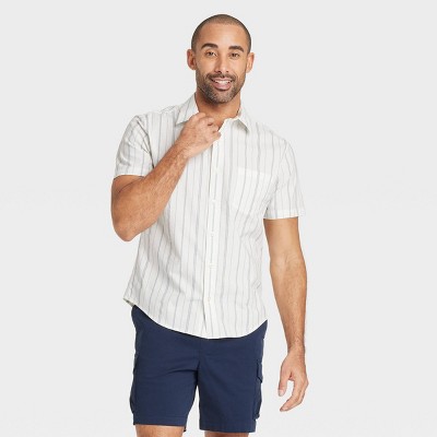 Men's Short Sleeve Poplin Shirt - Goodfellow & Co™ Aqua Blue