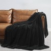 Royal Velvet 60"x70" Luxe Faux Rabbit Fur Throw in Gift Box Black - 2 of 4