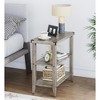 Farmhouse End Table Rustic Side Table with Storage Shelf 12"D x 23.6"W x 23.6"H   2PCs - 4 of 4