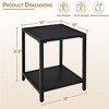 Yaheetech Two-layer Patio End Table with Slatted Design and Storage Bottom Shelf, Black - 3 of 4