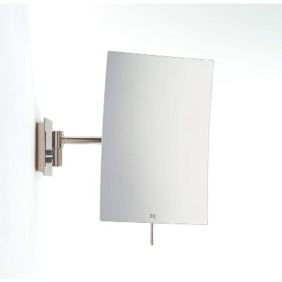 Brushed Nickel Rectangular Wall Mounted Magnifying Mirror