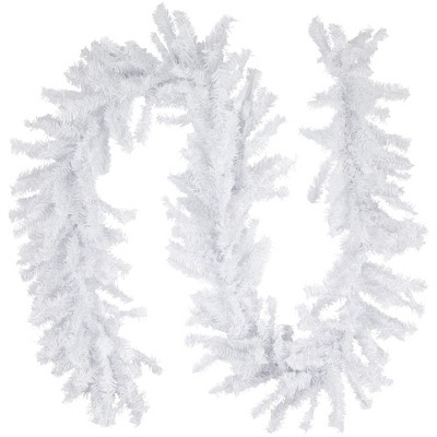 Northlight 9' x 14 Pre-Lit White Alaskan Pine Artificial Christmas  Garland, Warm White LED Lights