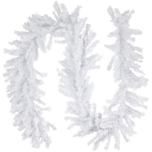 9' x 14 White Iridescent Artificial Christmas Garland, Unlit