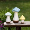 Transpac Ceramic 10 in. Textured Mushroom Decor Set of 3 - 4 of 4