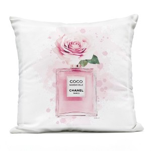 Stupell Industries Pink Flower Perfume Fashion Glam Design Outdoor Decorative Throw Pillow, 18 x 18 - 1 of 3