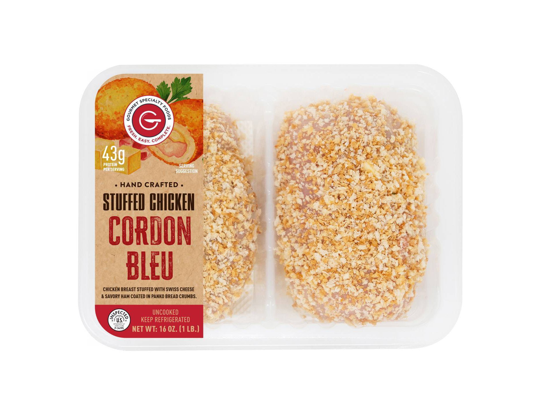 Gourmet Specialty Foods Chicken Cordon Bleu Boneless - 1lb