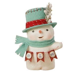 Bethany Lowe 5.0 Inch Joy To The World Snowman Christmas , Christmas Banner (1PC) - 1 of 3