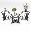 3-Piece Tempered Glass Round Coffee Table Set with Sturdy Construction and Multifunctional Configuration - 2 of 4