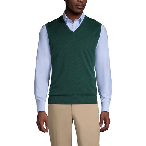 Lands End School Uniform Men s Cotton Modal Fine Gauge Sweater Vest Small Evergreen Target