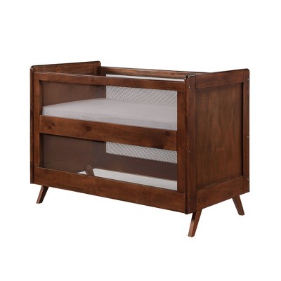 BreathableBaby Standard Mesh Crib - Walnut