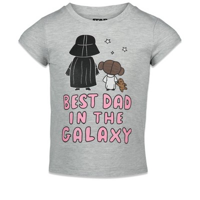 Star Wars Darth Vader Princess Leia Big Girls Graphic T-Shirt Gray 14-16