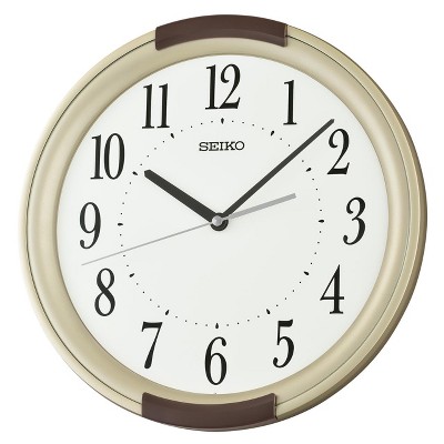 Seiko QXA858ALH Wall Clock, Metallic Gold