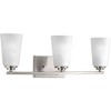 Progress Lighting Debut 3-Light Bath Vanity Fixture, Brushed Nickel, Steel, Vintage Modern Design, Clear or Frosted Seeded Shades - 3 of 4