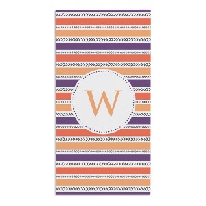 Personalization Mall Purple Pattern Initial Beach Towel - 1 of 2