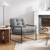 Art Leon Mid Century Modern Fabric Accent Chairs with Padded Armrest and Metal Frame - 2 of 4