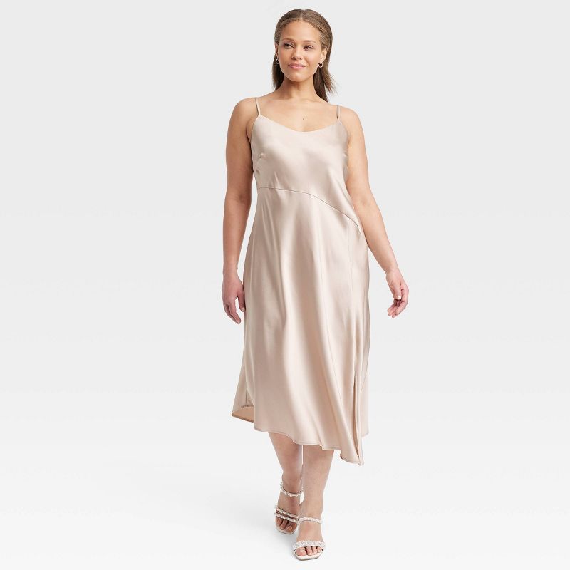  Women's Asymmetrical Midi Slip Dress - A New Day™, 1 of 12