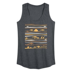 Women's - The Lion King - Line Pattern Graphic Racerback Tank - 1 of 4