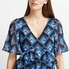 Women's Gostanzah Pleated Diamond Print Ruffle Midi Dress - Club Monaco - 3 of 3