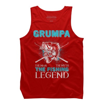 Men's Design By Humans Grumpa Man Myth Fishing Legend By HoangCathrine Tank Top