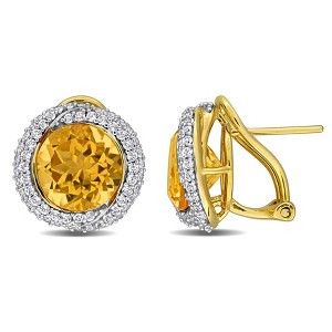 EVERLY JEWELRY | Yellow Plated Sterling Silver 7 3/5 CT TGW Citrine White Topaz Earrings - 1 of 4