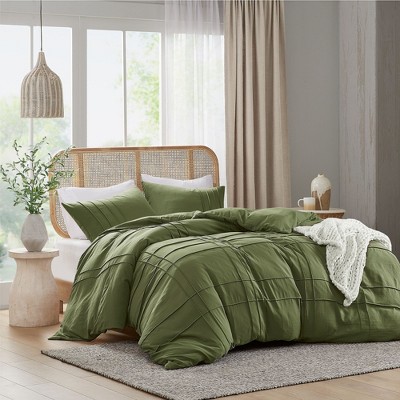 3Pcs Chic Grid Pattern Duvet Cover Set, Farmhouse Vintage Style Breatheable Bed Set for All Seasons, Ultra Soft Solid Bedding with Matching Shams