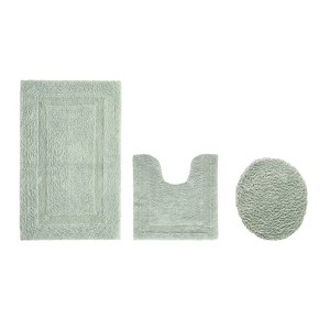 Lux Premium 100% Cotton  Ultra-Soft Tufted Solid Reversible 3 Piece Bath Rug Set, Water-Absorbent, Durable, Machine Washable Bathroom Rug - 1 of 4