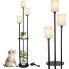 Vynxaria Bedroom, Living Room, Office Essential: 66.3 - Inch H - Shaped Floor Lamp with Shelf, Linen Shade and Foot - Operated Switch - 2 of 4