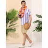 Lars Amadeus Men's Summer Irregular Printed Camp Collar Short Sleeves Button Down Hawaiian Shirt - 4 of 4