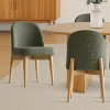 9-Piece Oval Dining Table Set, 79'' Pedestal Table with 8 Upholstered Linen Fabric Chairs, Modern Dining Room Furniture for 8-Maison Boucle - 2 of 4