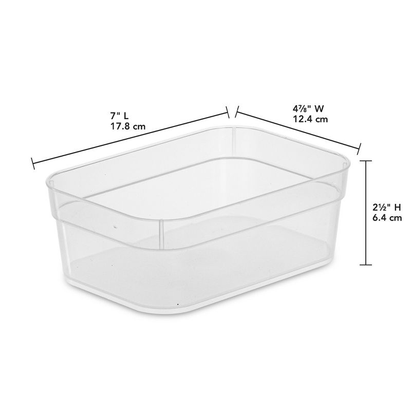 Sterilite Medium Storage Tray Containers with Sturdy Banded Rim and Textured Bottom for Desktop and Drawer Household Organization, 5 of 7