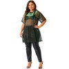 Agnes Orinda Women's Plus Size Shiny Sheer Mesh Holographic Short Sleeve Party Tunic T-shirts - 3 of 4