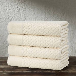 4pc Cotton Diamond Textured Towel Set - Isla Jade - 1 of 4