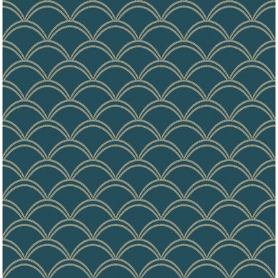 Brewster Peel and Stick 1pc Wallpaper Deco Wave Teal