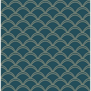 Brewster Peel and Stick 1pc Wallpaper Deco Wave Teal - 1 of 4