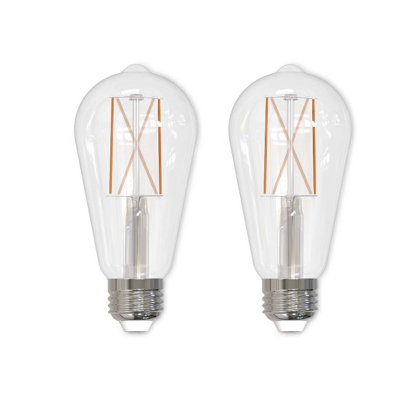 Bulbrite Set of 2 60W Equivalent ST18 LED Dimmable Light Bulbs Warm White 2700K E26, 1 of 8
