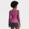 Black History Month Women's Printed Mesh Turtleneck Top - Pink - 2 of 4