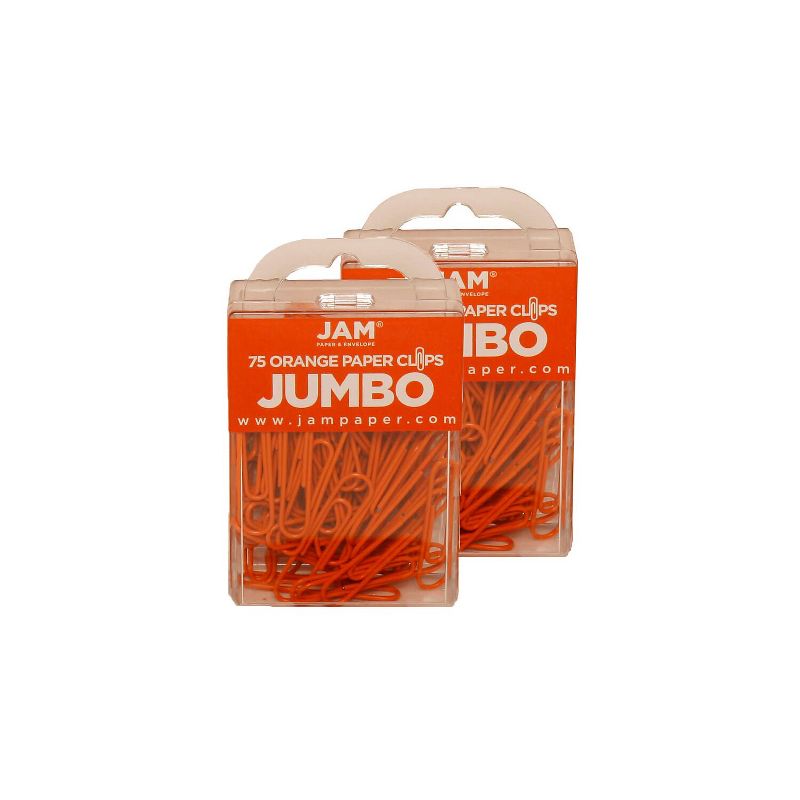 JAM Paper Colored Jumbo Paper Clips Large 2 Inch Orange Paperclips 42186871A, 1 of 4