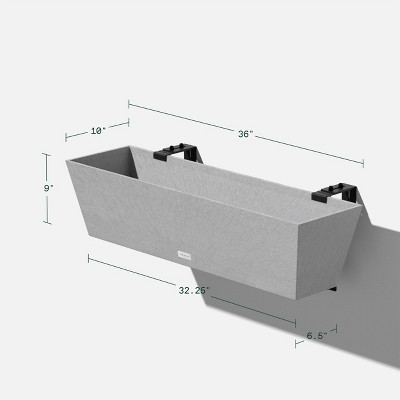 Gray 36" Recycled Plastic Railing Planter